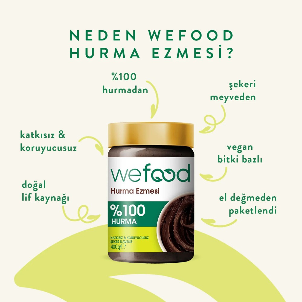 Wefood 400 GR Cam Kavanoz %100 Saf Hurma Ezmesi