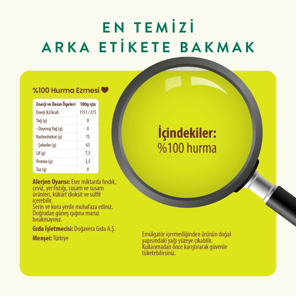 Wefood 400 GR Cam Kavanoz %100 Saf Hurma Ezmesi