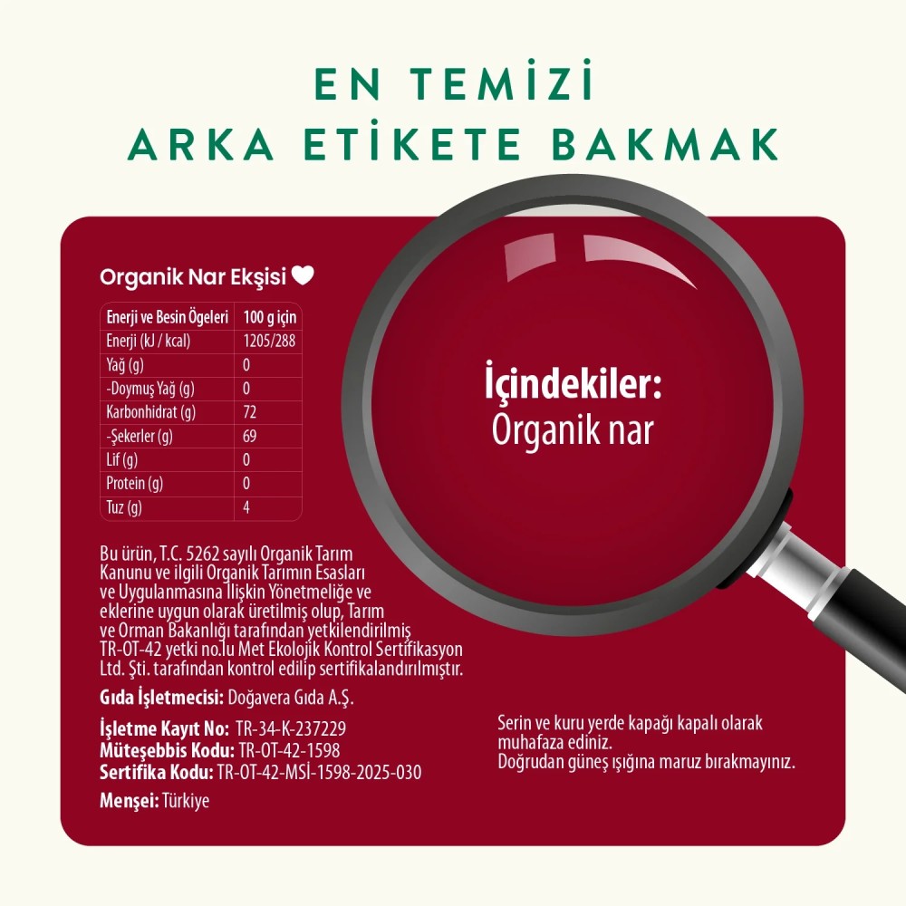 Wefood 350 GR %100 Organik Nar Ekşisi Şişesi