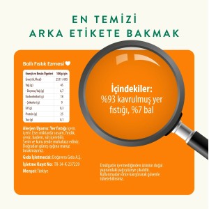Şekersiz Ham Ballı Fıstık Ezmesi (300 GR)