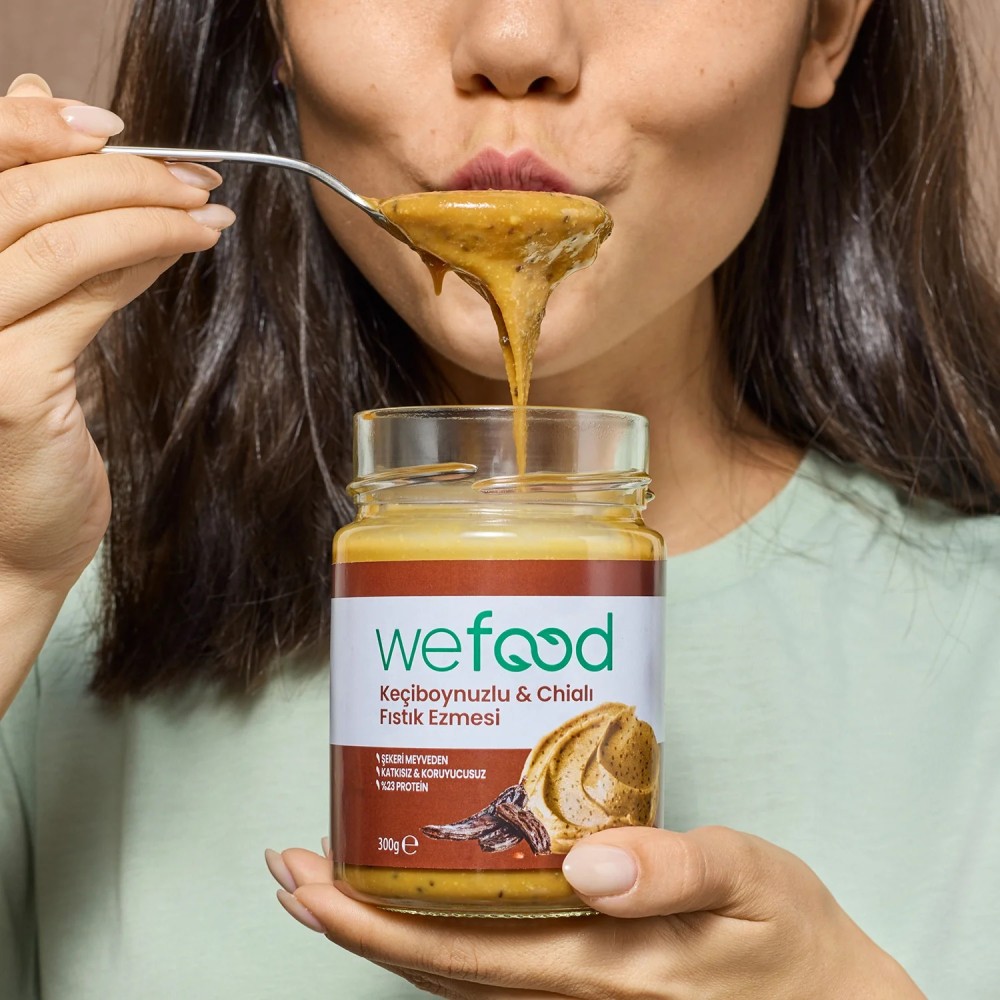 Nisa Organik Wefood Keçiboynuzlu Chialı Fıstık Ezmesi 300gr Kavanoz