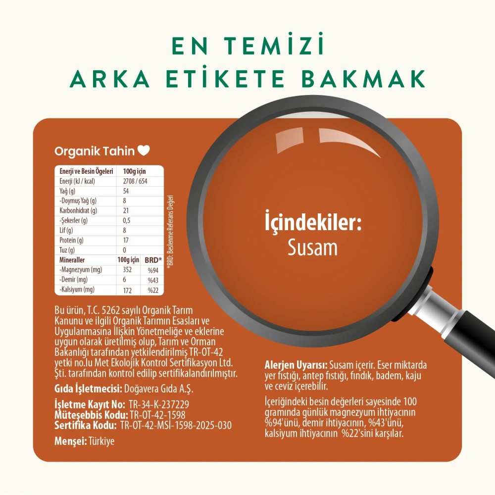 Wefood 300 GR Organik Yerli Susam Tahini Kavanozu