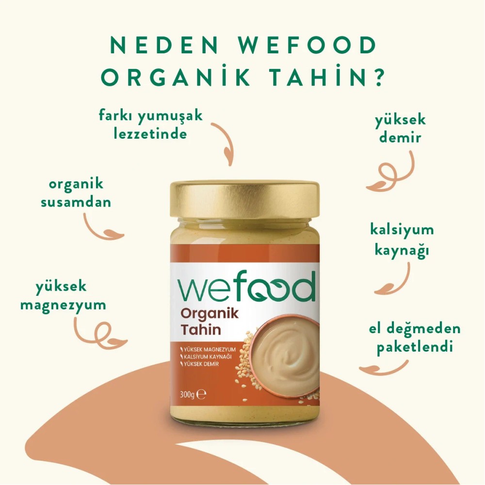 Wefood 300 GR Organik Yerli Susam Tahini Kavanozu