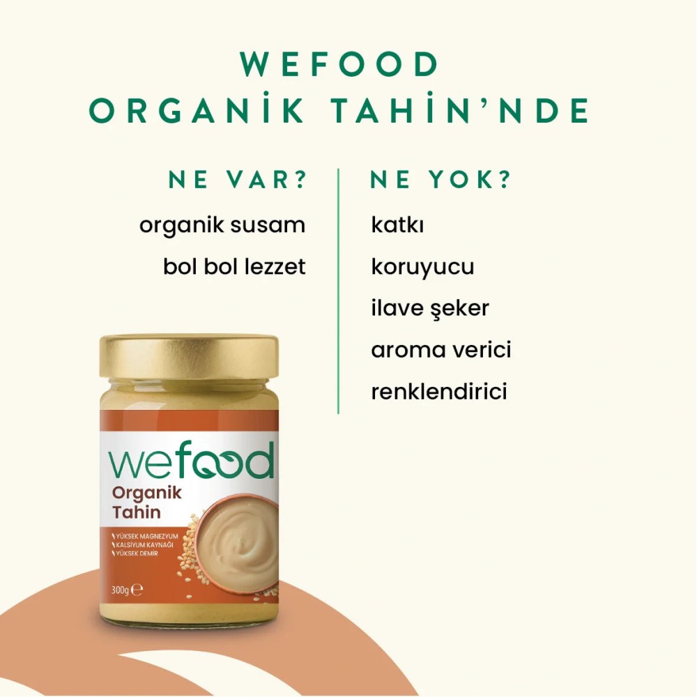 Wefood 300 GR Organik Yerli Susam Tahini Kavanozu