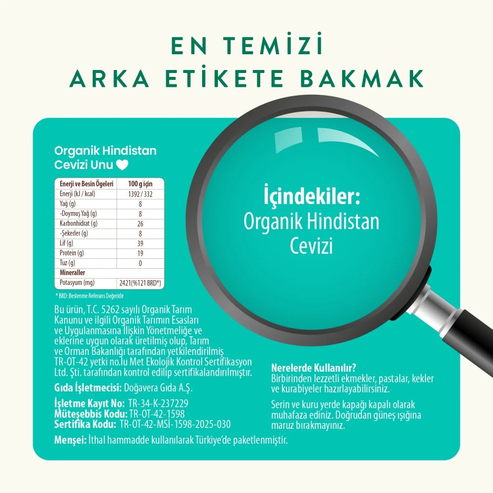 Nisa Organik Wefood Organik Glutensiz Hindistan Cevizi Unu 320gr Ambalaj