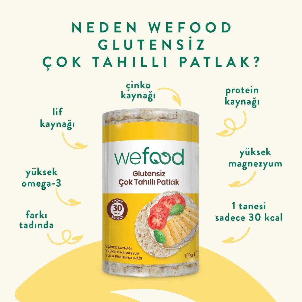 Wefood 100 GR Glutensiz Çok Tahıllı Patlak Paketi