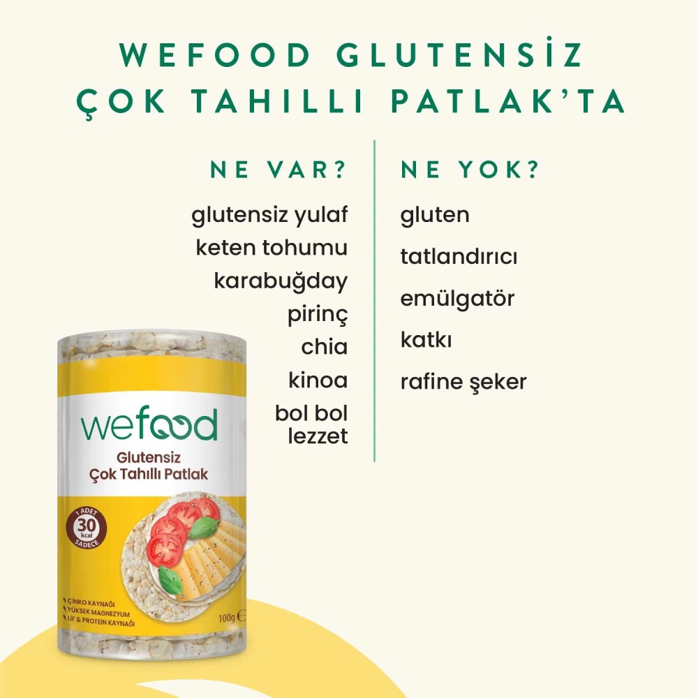 Wefood 100 GR Glutensiz Çok Tahıllı Patlak Paketi