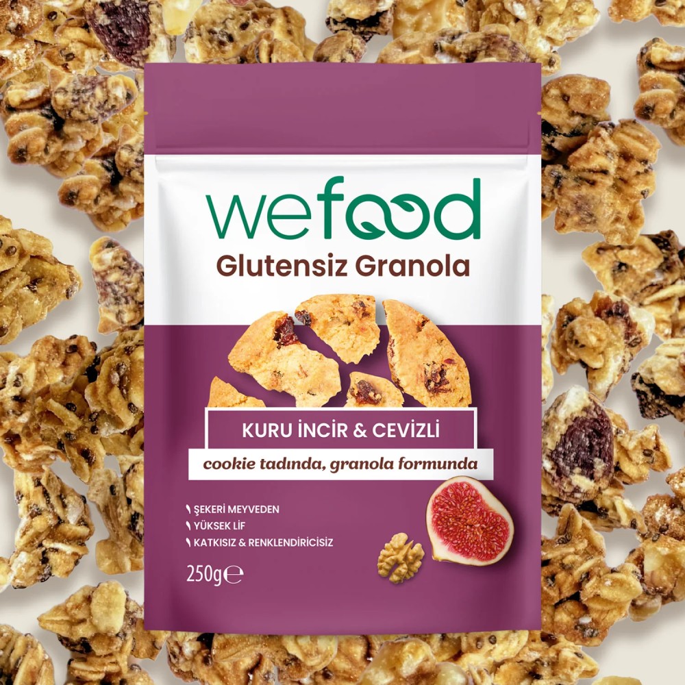Nisa Organik Wefood Glutensiz Granola Kuru İncir ve Cevizli 250gr Paket