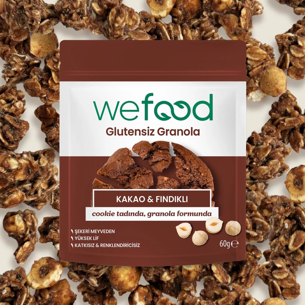 Wefood 60 GR Glutensiz Kakao ve Fındıklı Granola Bites Paketi