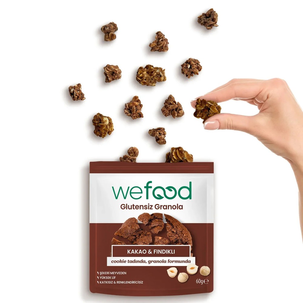 Wefood 60 GR Glutensiz Kakao ve Fındıklı Granola Bites Paketi