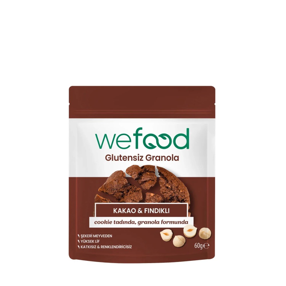 Wefood 60 GR Glutensiz Kakao ve Fındıklı Granola Bites Paketi