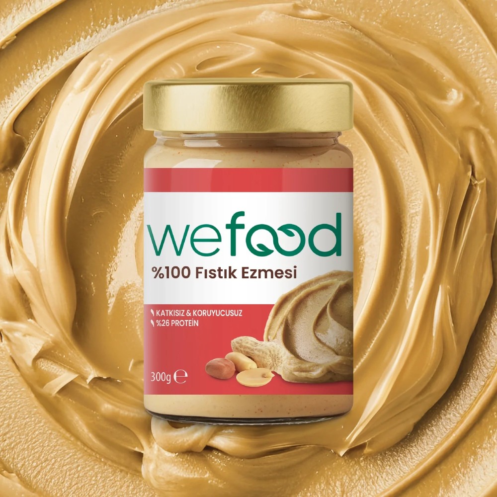 Wefood 300 GR Şekersiz Sade %100 Fıstık Ezmesi Kavanozu Görseli