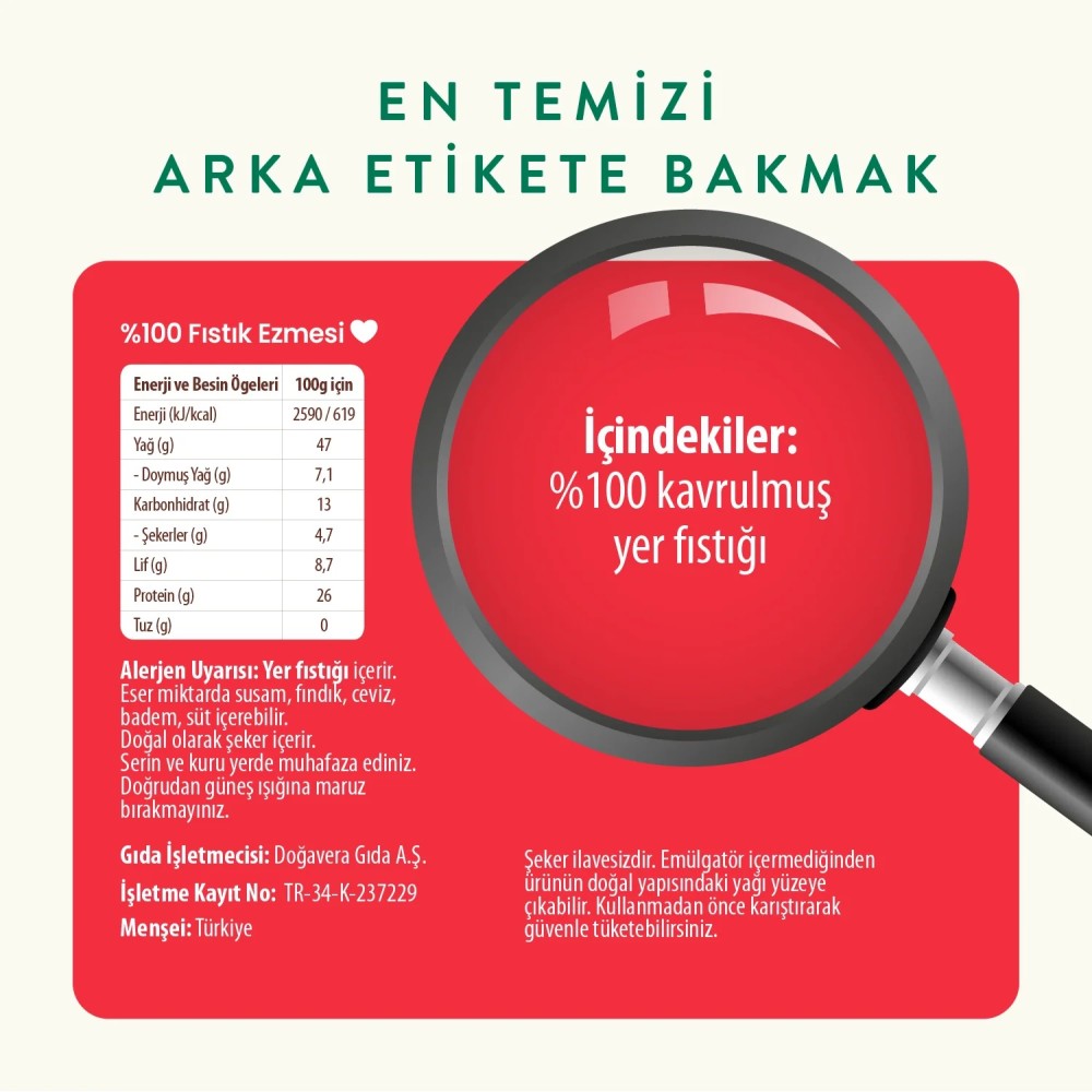 Wefood 300 GR Şekersiz Sade %100 Fıstık Ezmesi Kavanozu Görseli