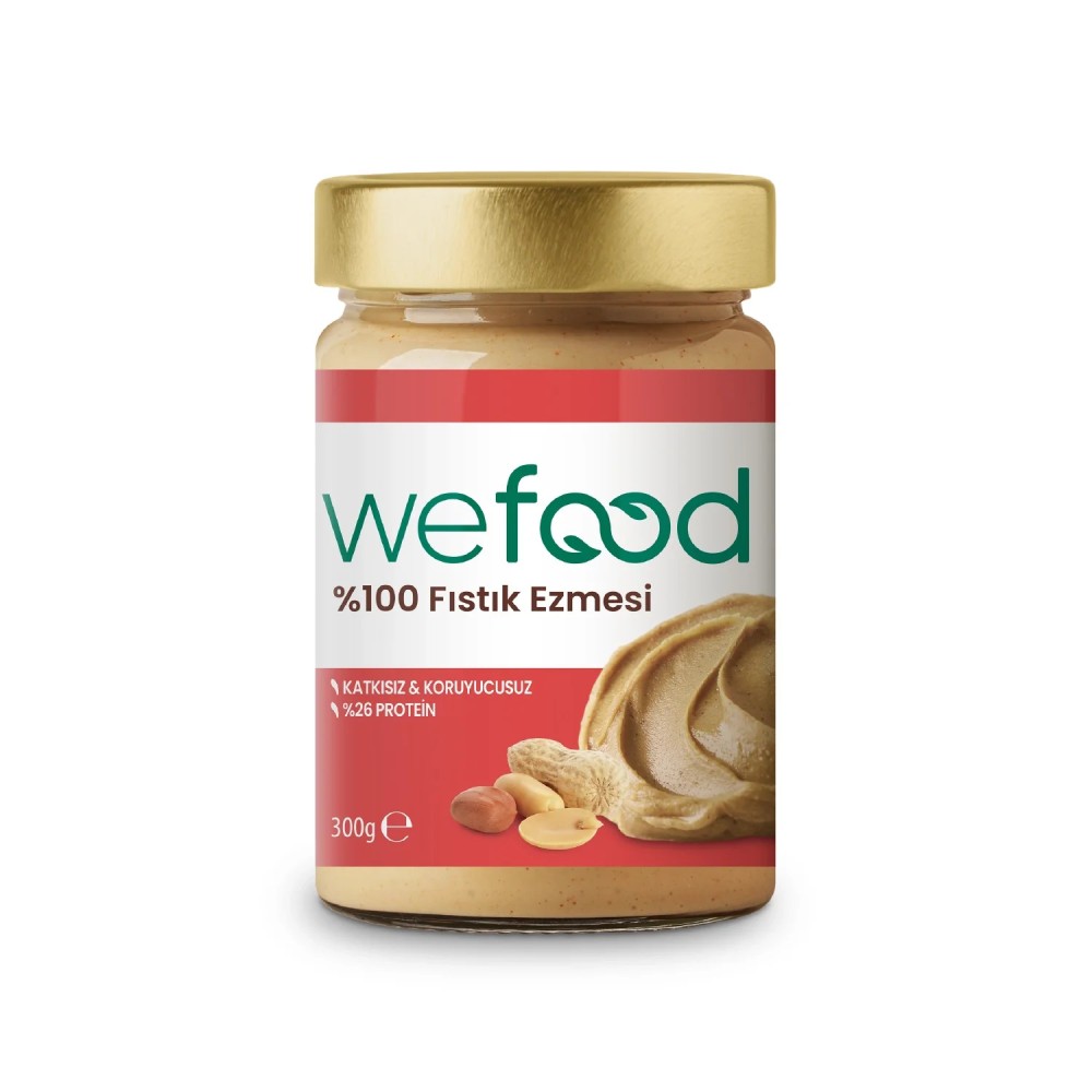 Wefood 300 GR Şekersiz Sade %100 Fıstık Ezmesi Kavanozu Görseli