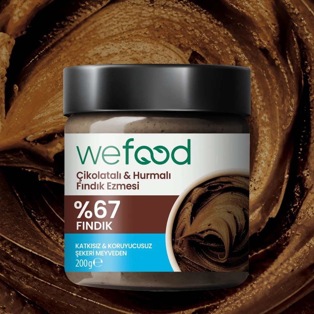 Wefood Çikolatalı Hurmalı Fındık Ezmesi 200 GR - Şekersiz & Katkısız