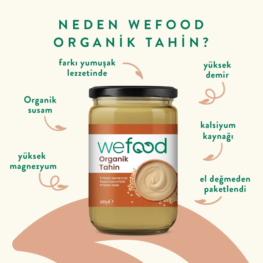 Wefood 600 GR Organik Yerli Susam Tahini Kavanozu